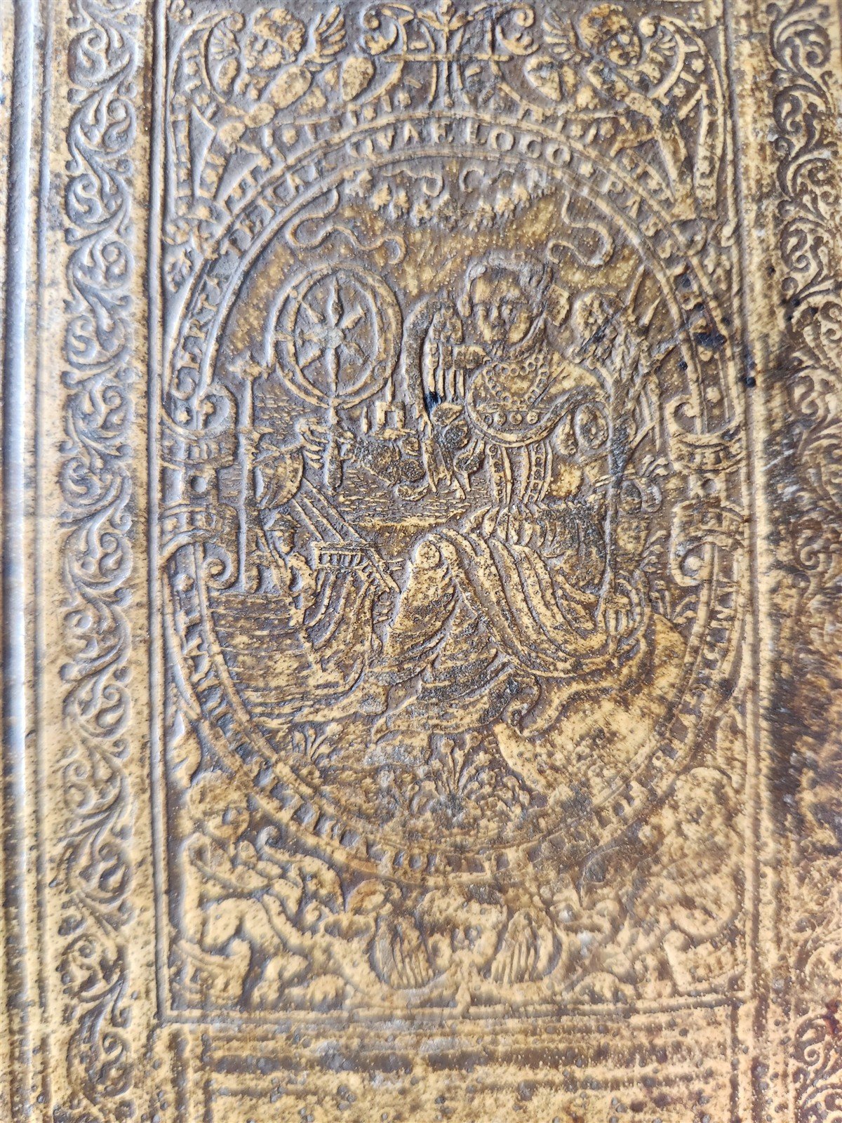 1585 BIBLE ILLUSTRATED antique ORIGINAL PIGSKIN BINDING LATIN BIBLIA SACRA 16 c.