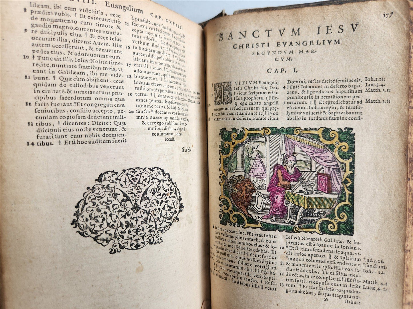 1585 BIBLE ILLUSTRATED antique ORIGINAL PIGSKIN BINDING LATIN BIBLIA SACRA 16 c.