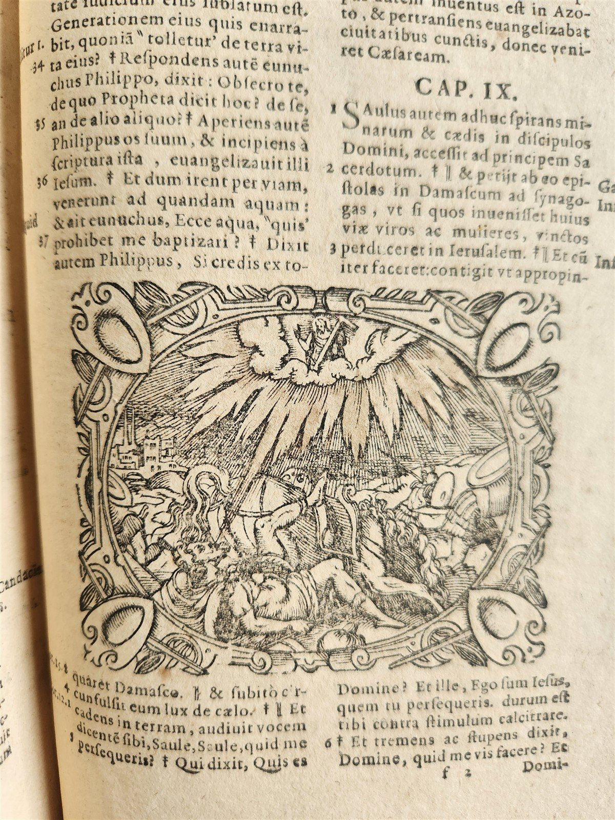 1585 BIBLE ILLUSTRATED antique ORIGINAL PIGSKIN BINDING LATIN BIBLIA SACRA 16 c.