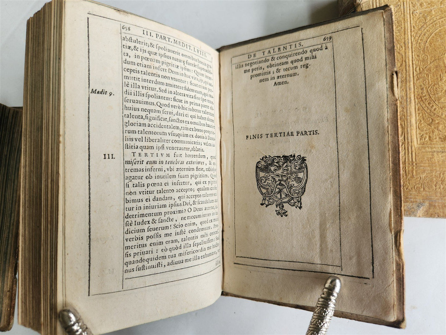 1611 MEDITATIONS by LUDOVICO DE PONTE antique 4 PIGSKIN BOUND VOLUMES SET