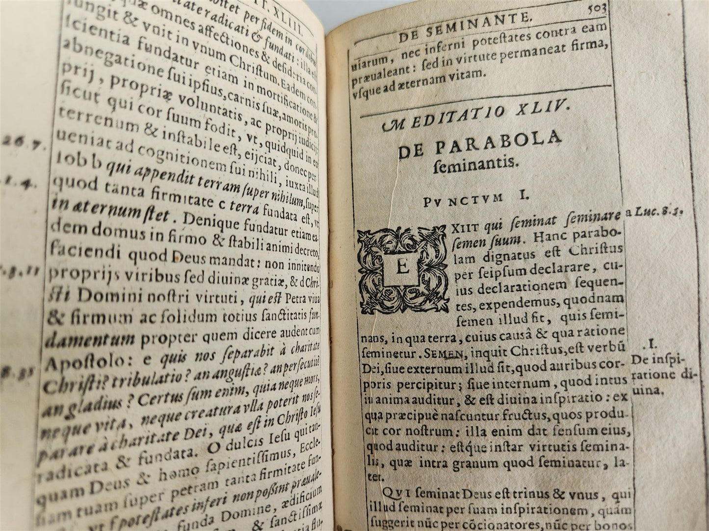 1611 MEDITATIONS by LUDOVICO DE PONTE antique 4 PIGSKIN BOUND VOLUMES SET