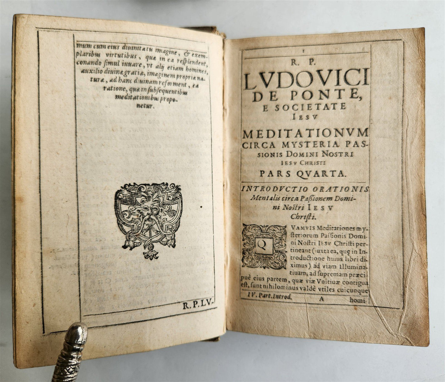 1611 MEDITATIONS by LUDOVICO DE PONTE antique 4 PIGSKIN BOUND VOLUMES SET