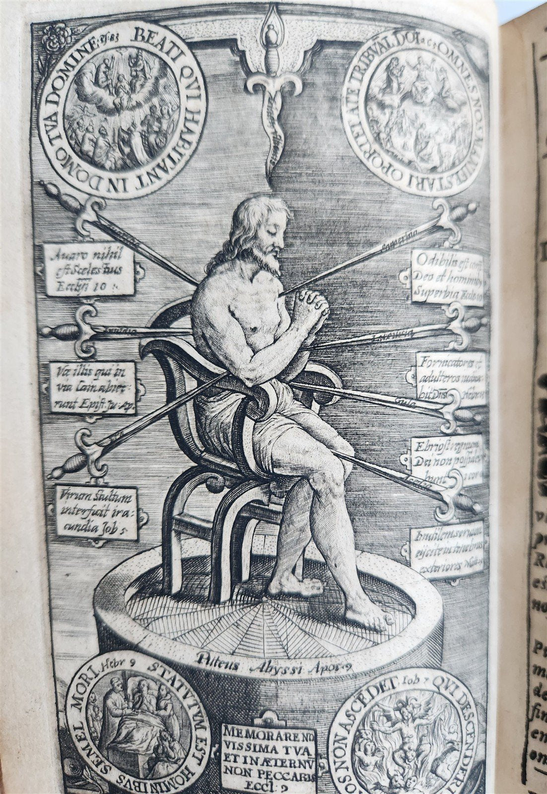 1611 MEDITATIONS by LUDOVICO DE PONTE antique 4 PIGSKIN BOUND VOLUMES SET
