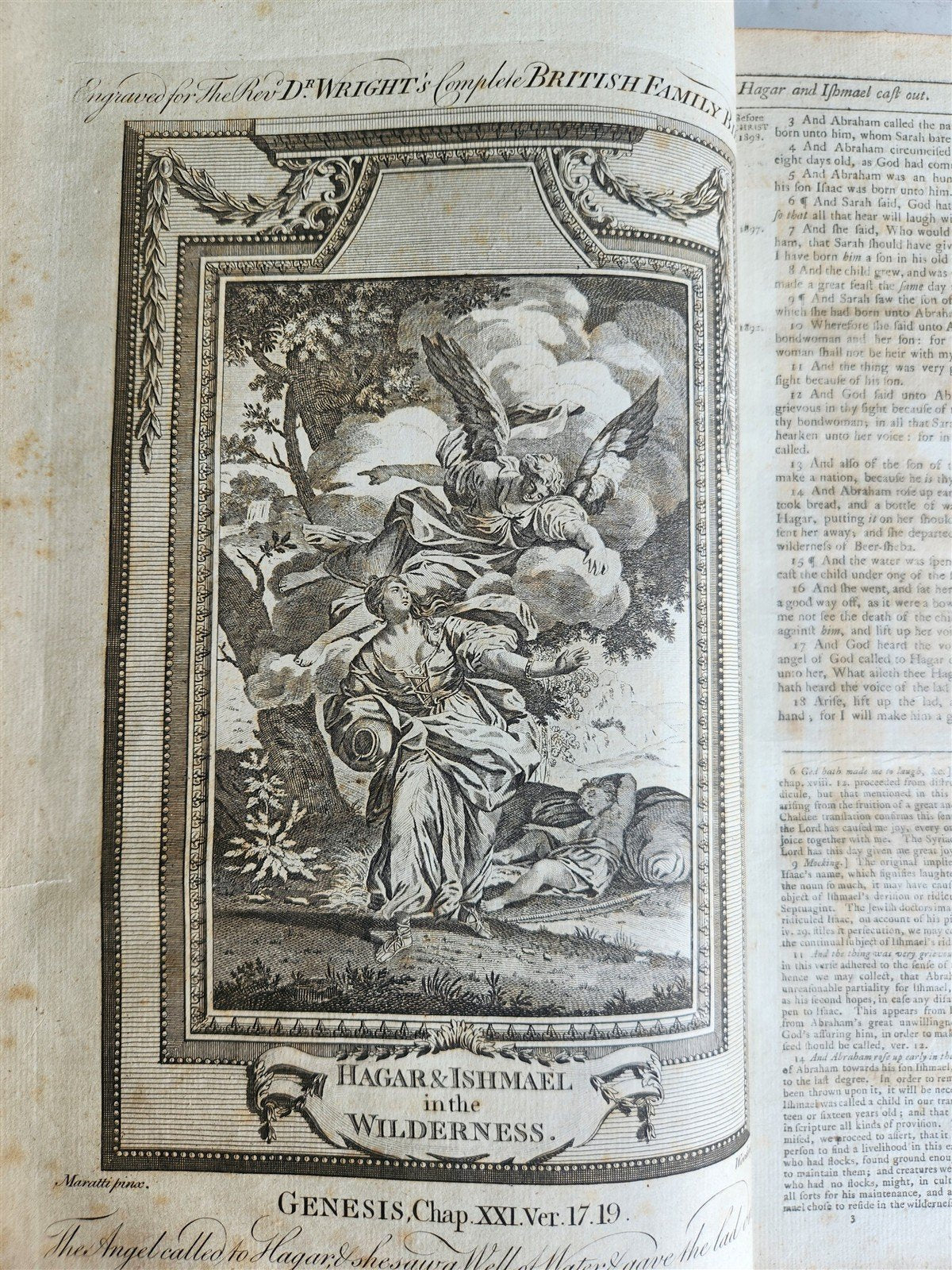 1781 BIBLE in ENGLISH ILLUSTRATED w/ MAPS & 96 PLATES antique FOLIO