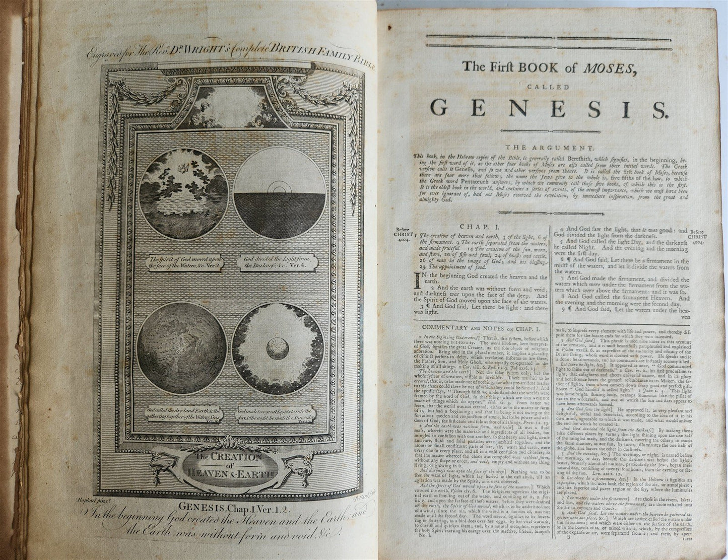 1781 BIBLE in ENGLISH ILLUSTRATED w/ MAPS & 96 PLATES antique FOLIO