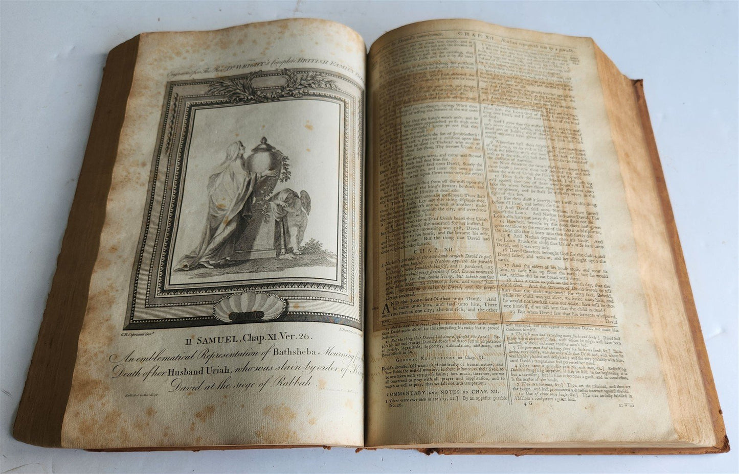 1781 BIBLE in ENGLISH ILLUSTRATED w/ MAPS & 96 PLATES antique FOLIO