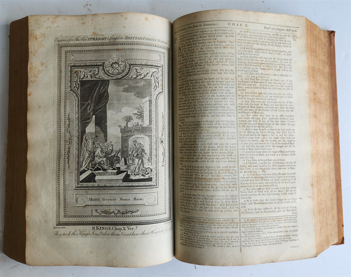 1781 BIBLE in ENGLISH ILLUSTRATED w/ MAPS & 96 PLATES antique FOLIO