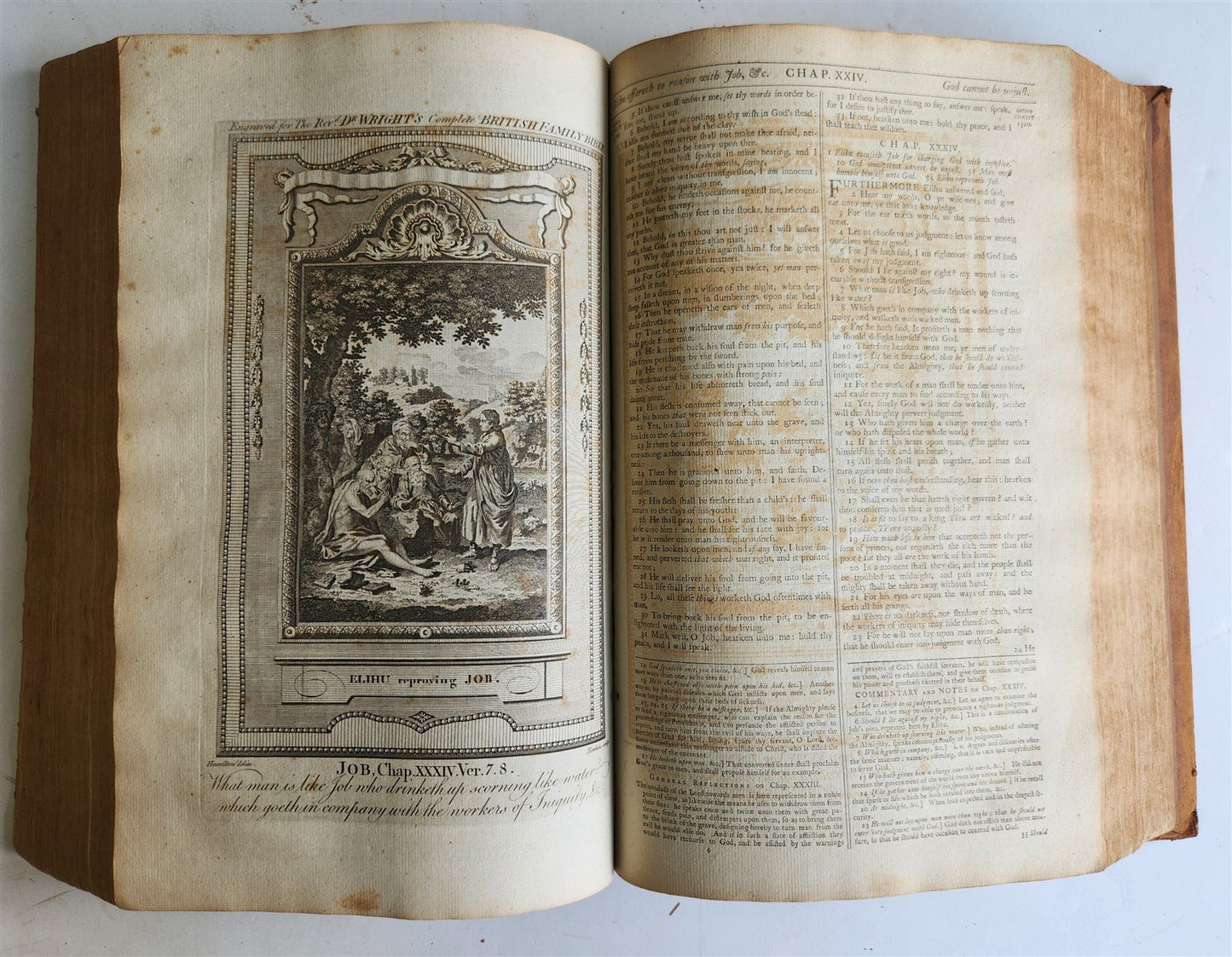1781 BIBLE in ENGLISH ILLUSTRATED w/ MAPS & 96 PLATES antique FOLIO