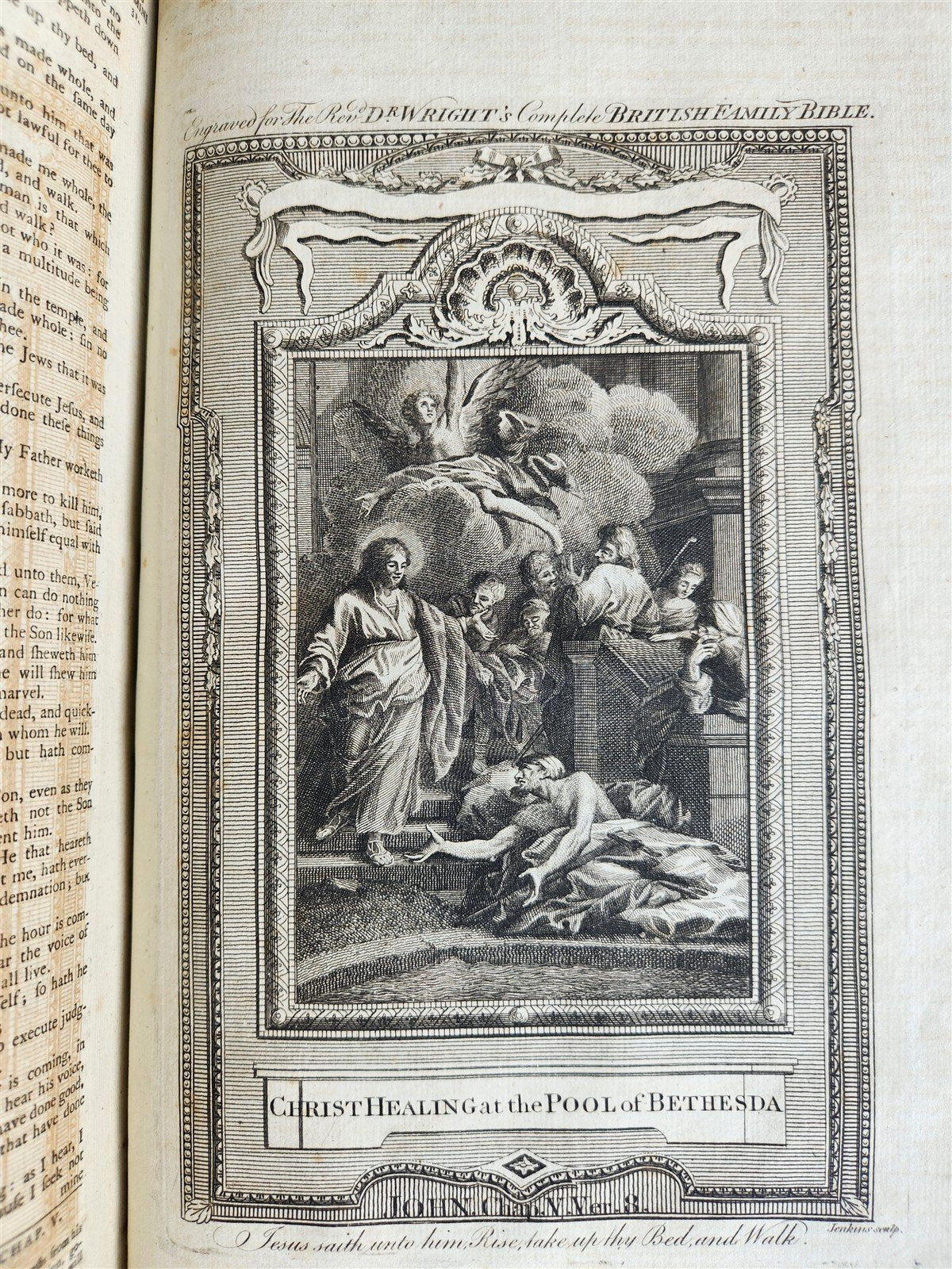 1781 BIBLE in ENGLISH ILLUSTRATED w/ MAPS & 96 PLATES antique FOLIO