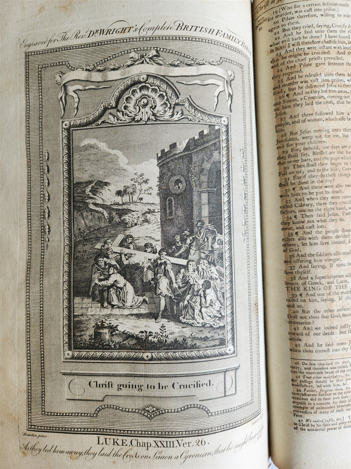 1781 BIBLE in ENGLISH ILLUSTRATED w/ MAPS & 96 PLATES antique FOLIO