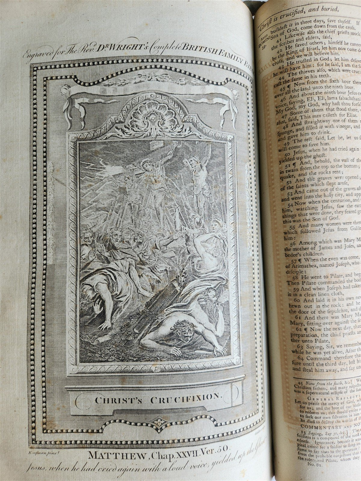 1781 BIBLE in ENGLISH ILLUSTRATED w/ MAPS & 96 PLATES antique FOLIO