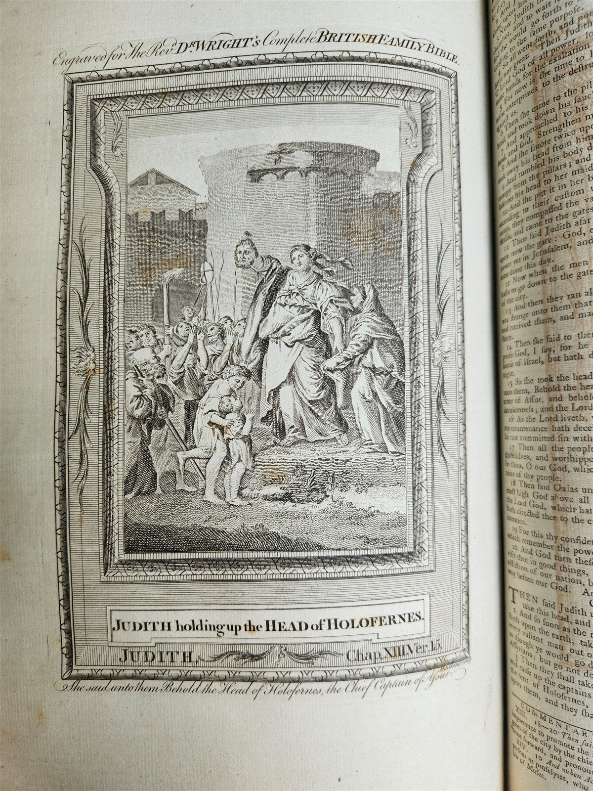 1781 BIBLE in ENGLISH ILLUSTRATED w/ MAPS & 96 PLATES antique FOLIO