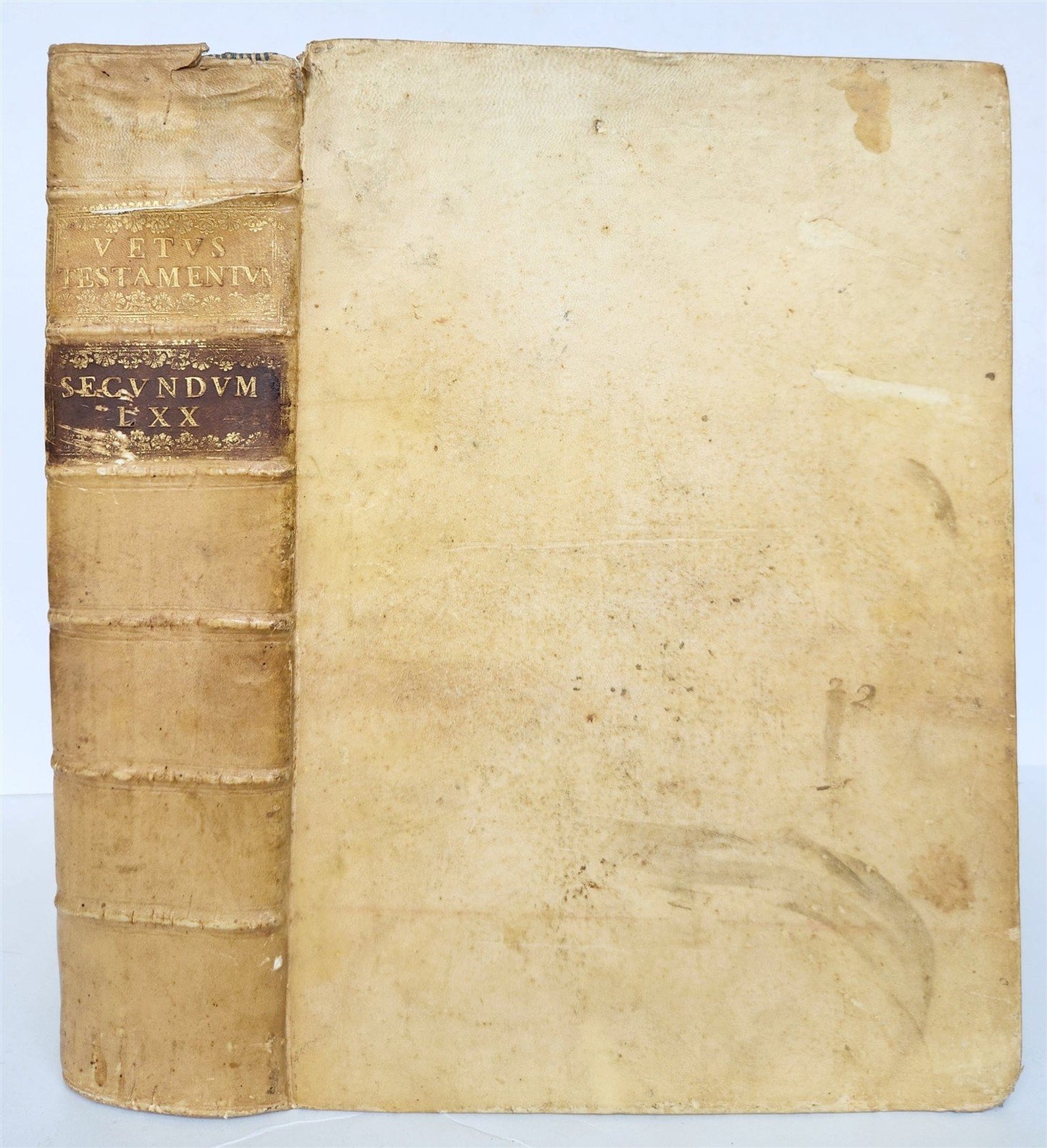 1588 BIBLE in LATIN antique OLD TESTAMENT VELLUM BOUND FOLIO