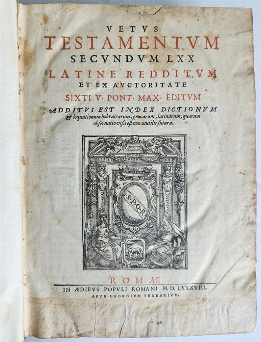 1588 BIBLE in LATIN antique OLD TESTAMENT VELLUM BOUND FOLIO