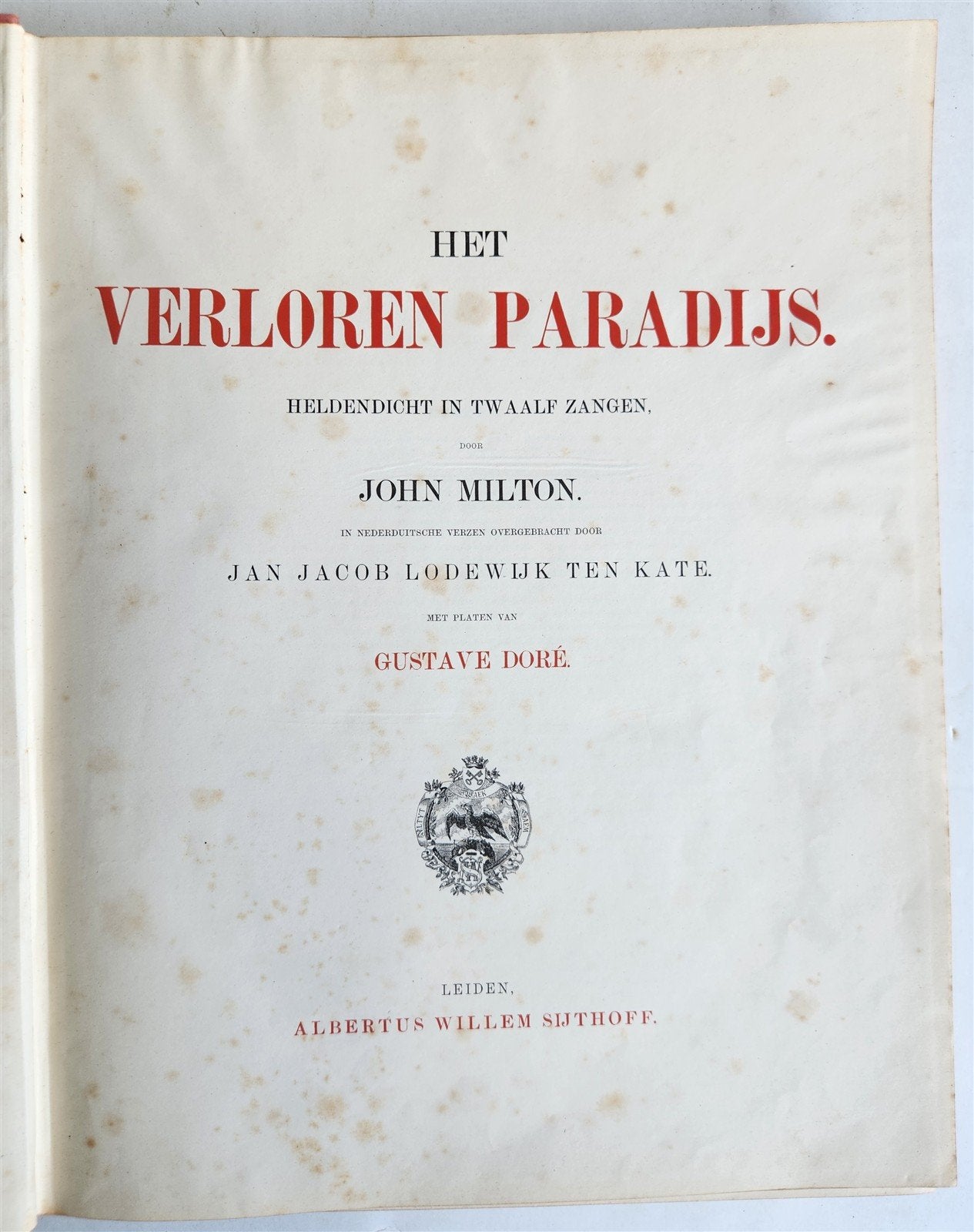 1884 MILTON'S PARADISE LOST illustrated by GUSTAVE DORE antique FOLIO in DUTCH