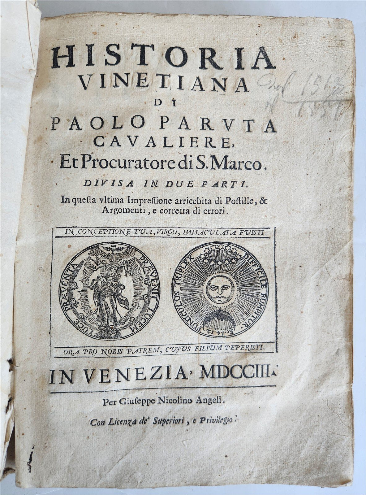 1703 HISTORY of VENICE by PAOLO PARUTA antique HISTORIA VINETIANA OTTOMAN WAR