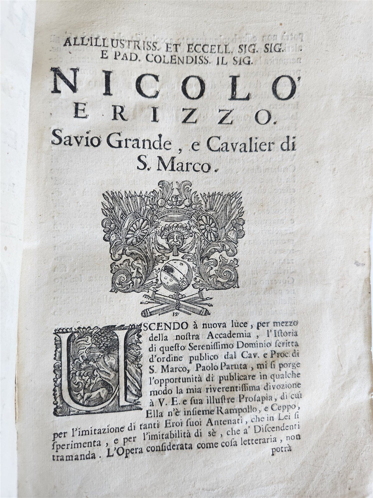1703 HISTORY of VENICE by PAOLO PARUTA antique HISTORIA VINETIANA OTTOMAN WAR