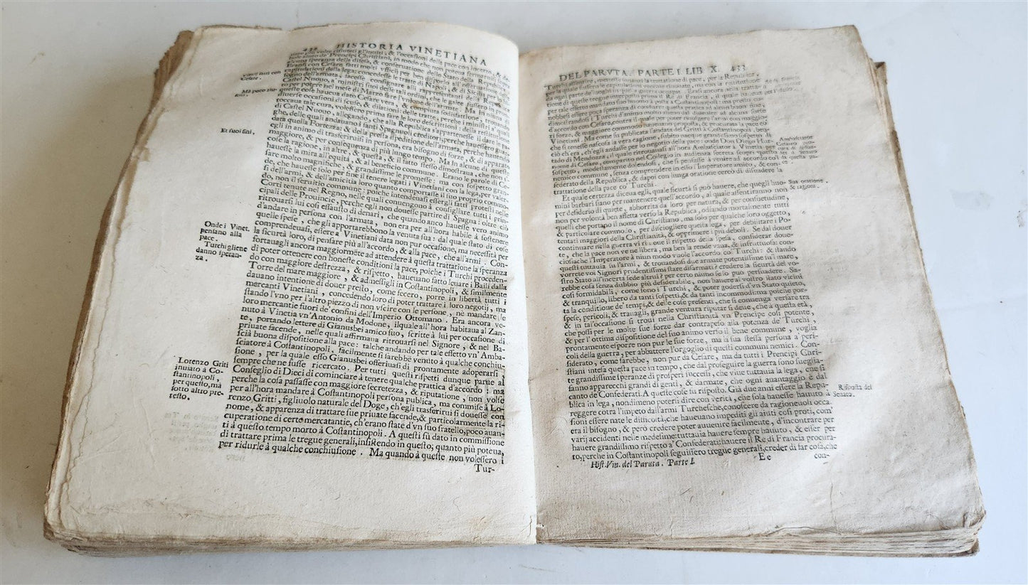 1703 HISTORY of VENICE by PAOLO PARUTA antique HISTORIA VINETIANA OTTOMAN WAR