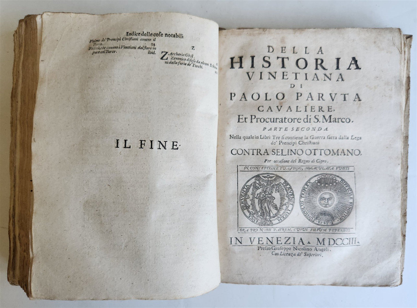 1703 HISTORY of VENICE by PAOLO PARUTA antique HISTORIA VINETIANA OTTOMAN WAR