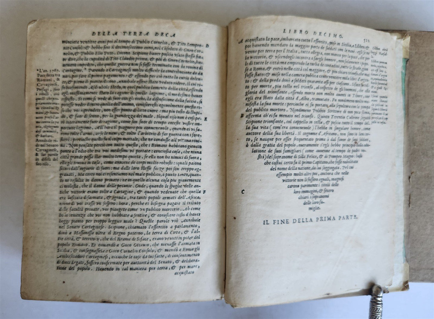 1586 ROMAN HISTORY by TITUS LIVIUS 2 VOLUMES in ITALIAN antique 16th CENTURY