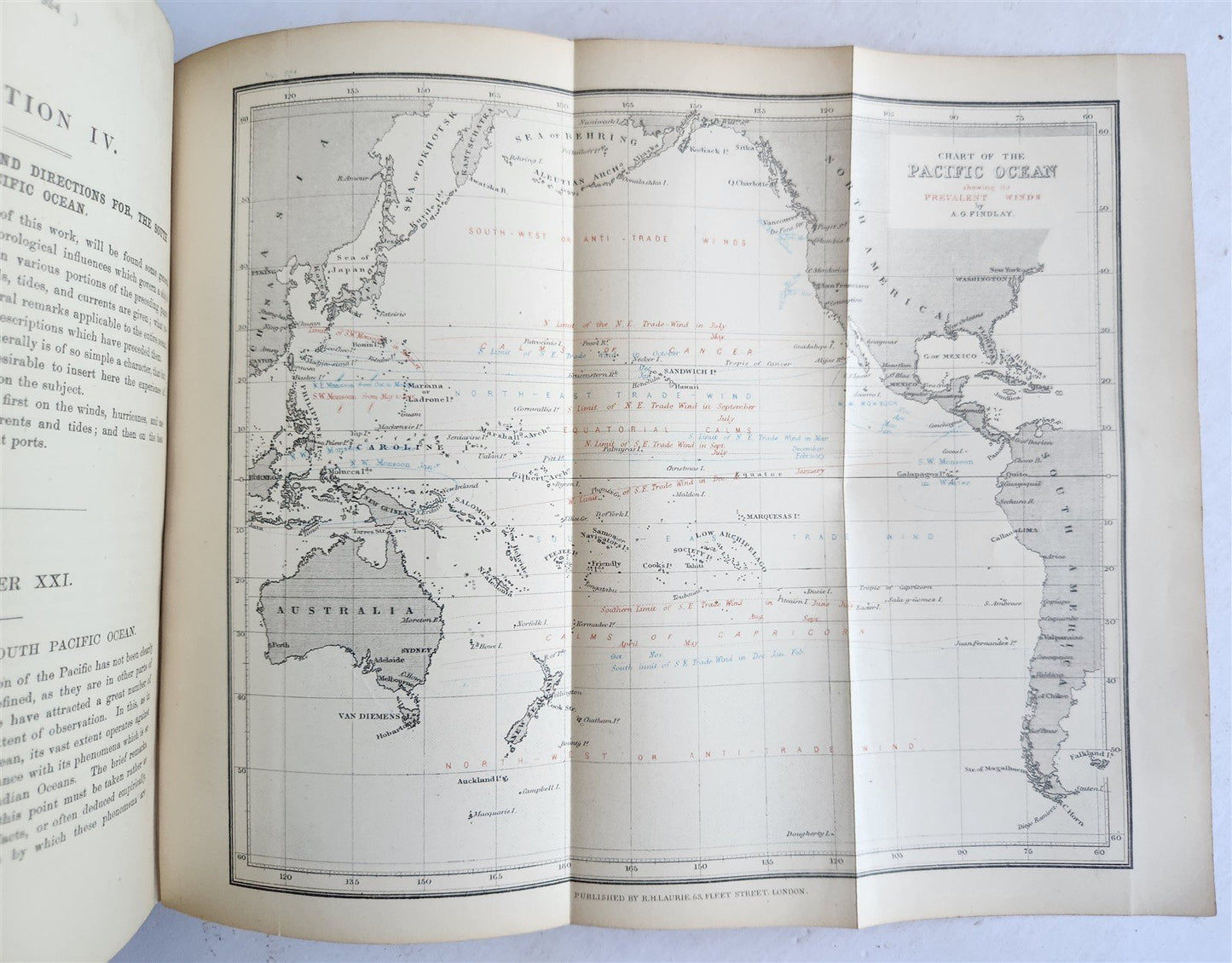 1877 DIRECTORY for NAVIGATION of SOUTH PACIFIC OCEAN antique ILLUSTRATED w/ MAPS