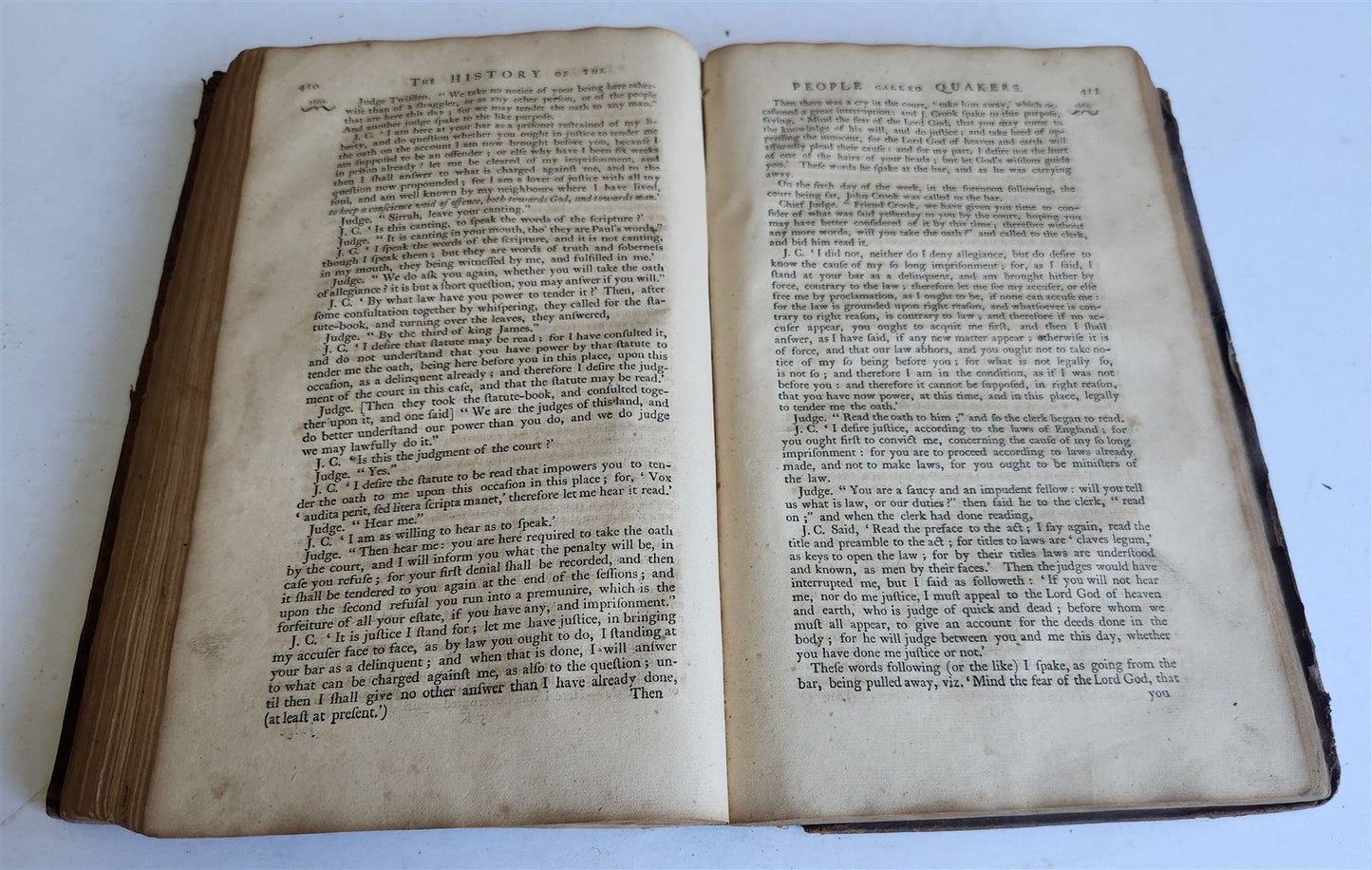 1774 HISTORY of RISE INCREASE & PROGRESS of QUAKERS antique FOLIO Americana