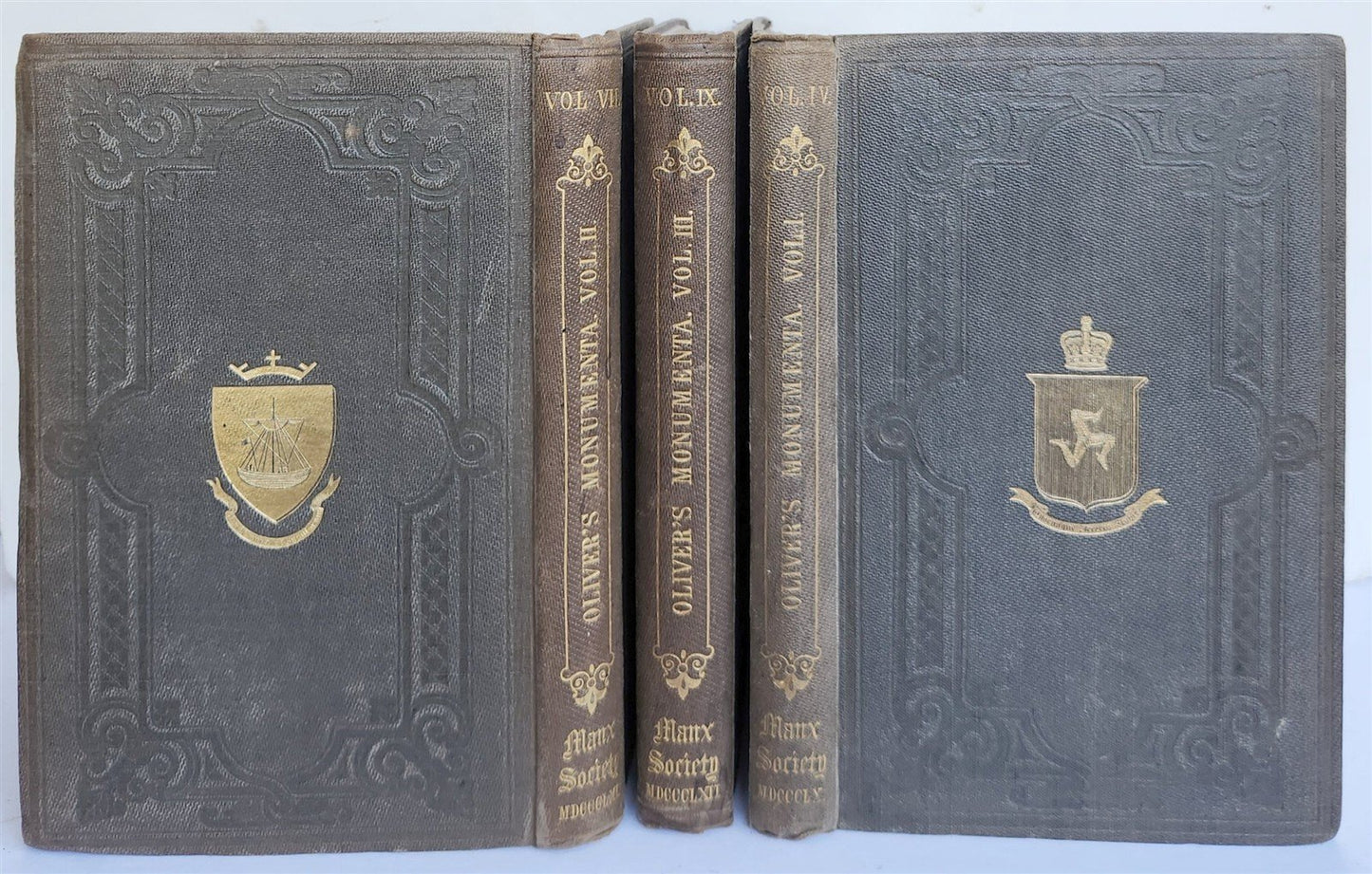 1860 Collection of National Documents relating to the ISLE of MAN antique 3 VOLS