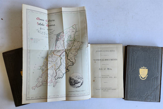 1860 Collection of National Documents relating to the ISLE of MAN antique 3 VOLS