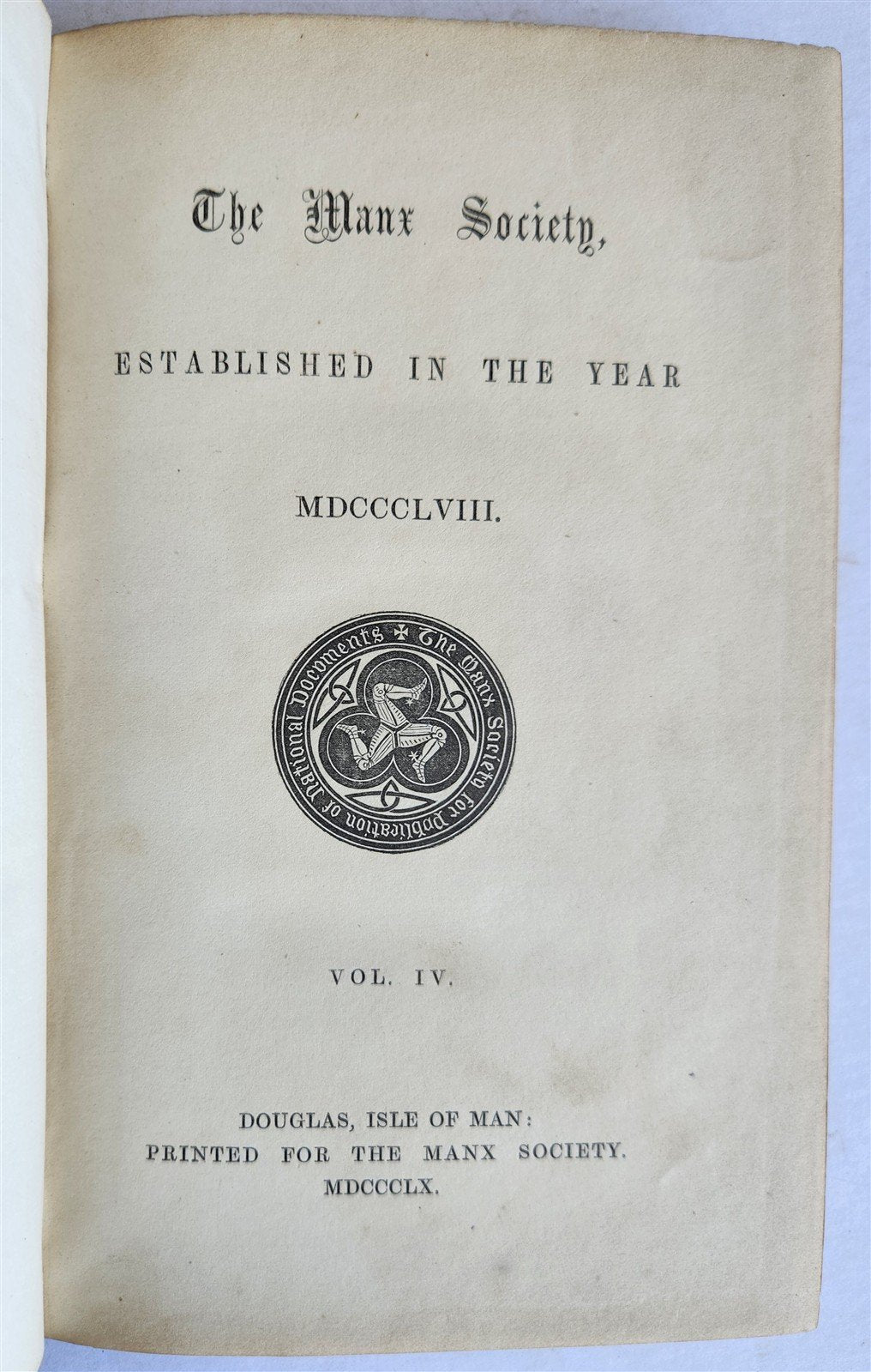 1860 Collection of National Documents relating to the ISLE of MAN antique 3 VOLS