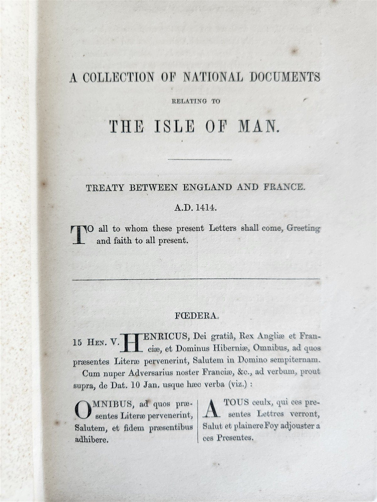 1860 Collection of National Documents relating to the ISLE of MAN antique 3 VOLS