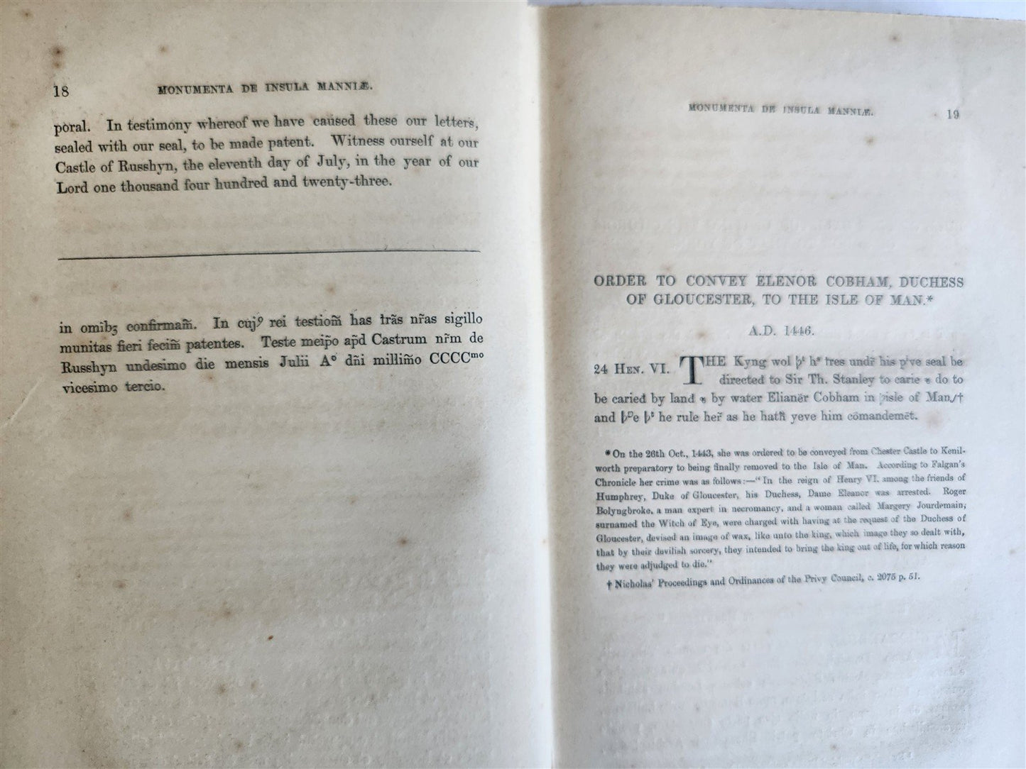 1860 Collection of National Documents relating to the ISLE of MAN antique 3 VOLS