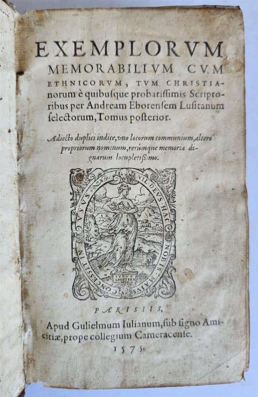 1575 MORAL STORIES by PORTUGUESE HUMANIST ANDRE de RESENDE antique 16th CENTURY