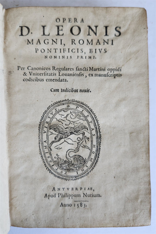 1583 OPERA D. LEONIS MAGNI Collected writings of Pope Leo I antique 16th CENTURY