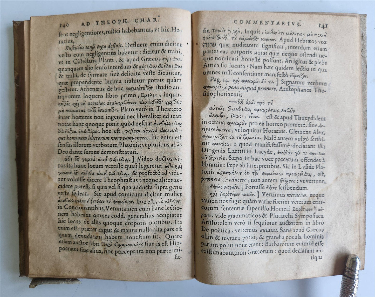 1599 THEOPHRASTUS Notationes Morum ANTIQUE 16th CENTURY