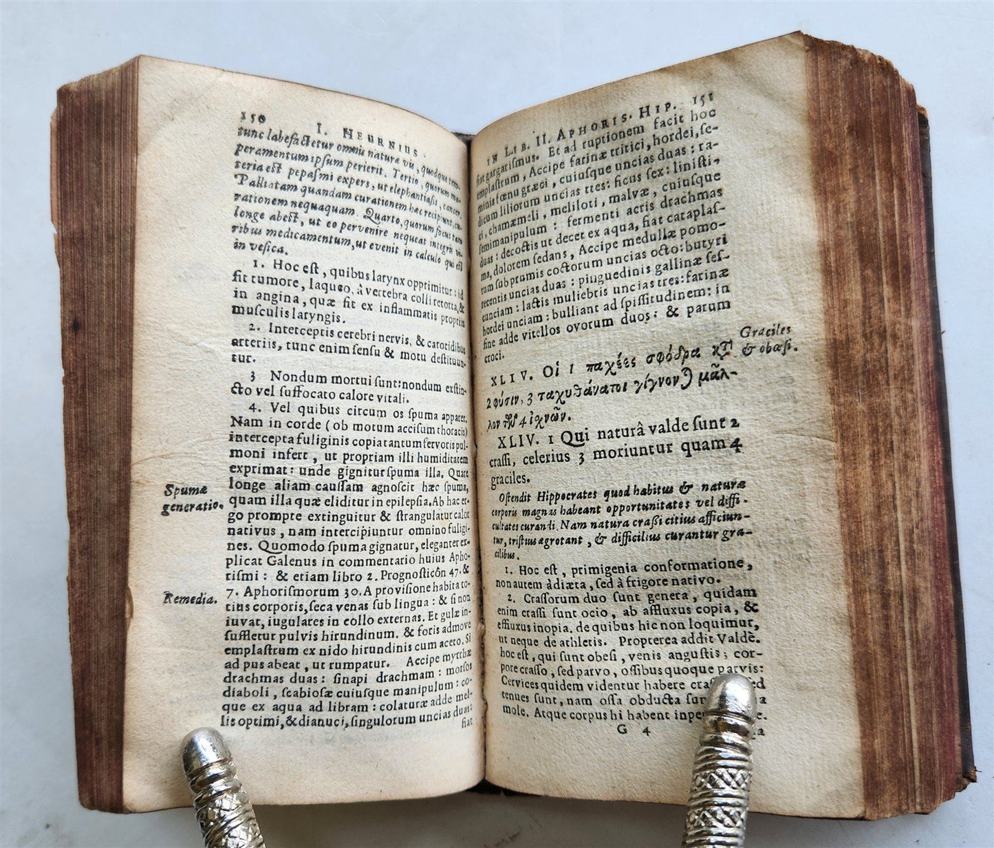 1638 HIPPOCRATES APHORISMS Hippocratis coi Aphorismi Graece & Latine ANTIQUE