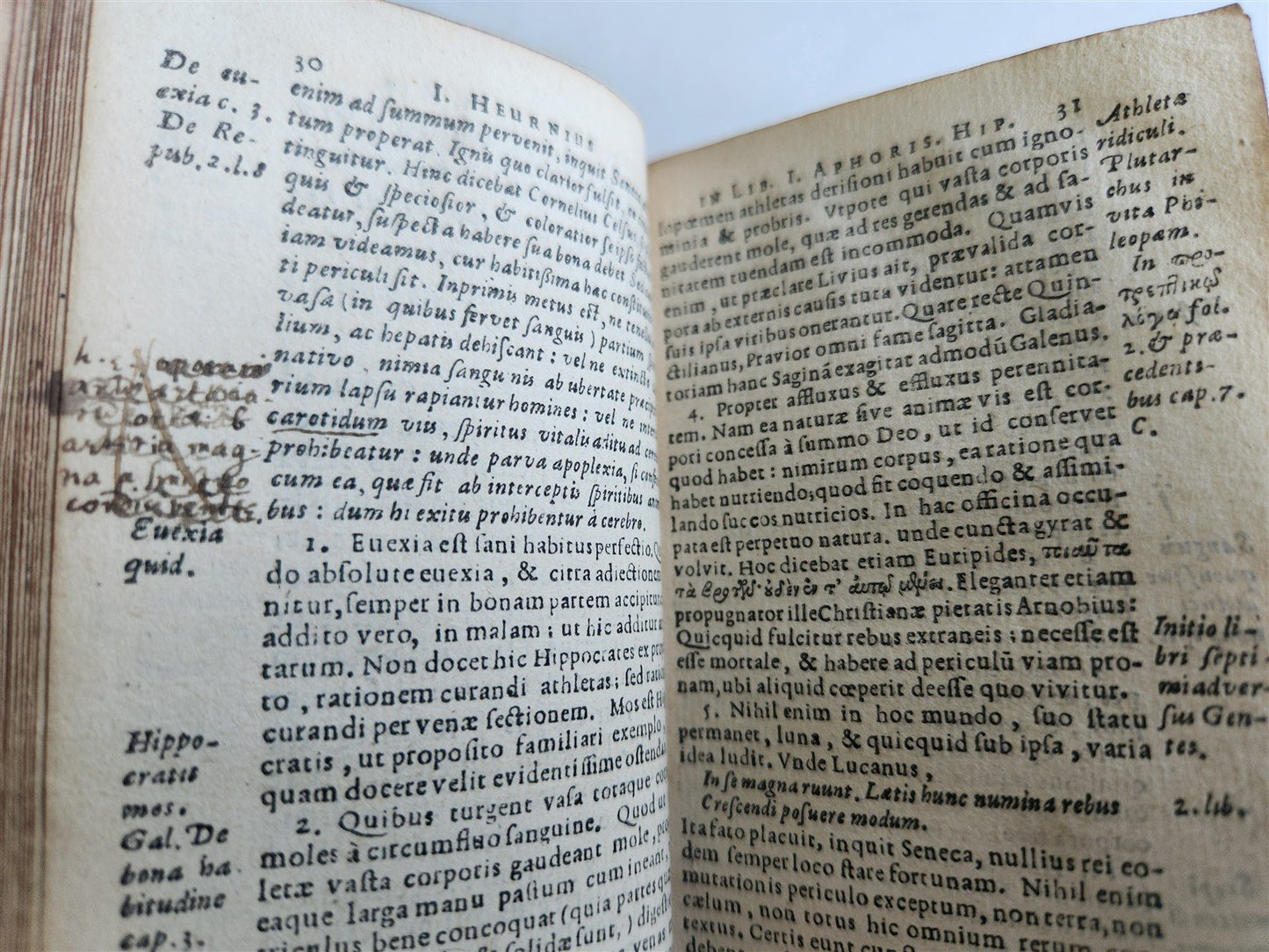 1638 HIPPOCRATES APHORISMS Hippocratis coi Aphorismi Graece & Latine ANTIQUE