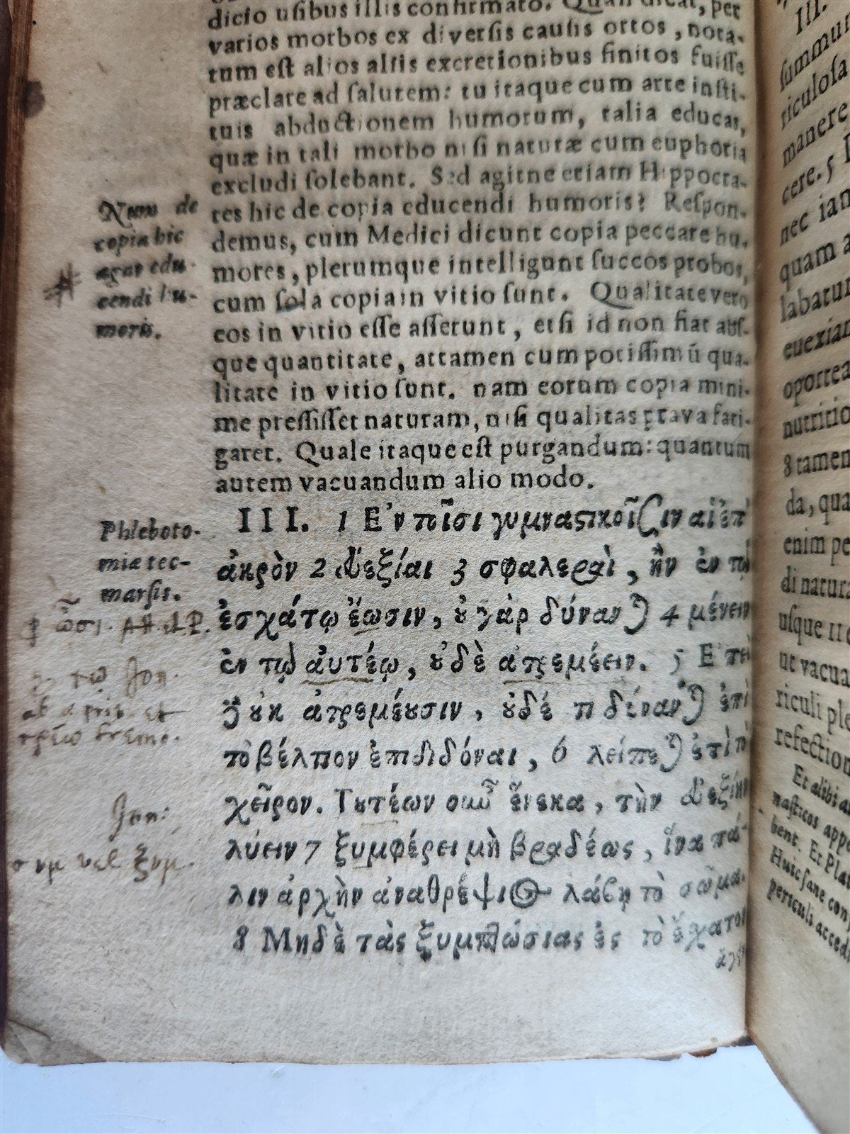 1638 HIPPOCRATES APHORISMS Hippocratis coi Aphorismi Graece & Latine ANTIQUE