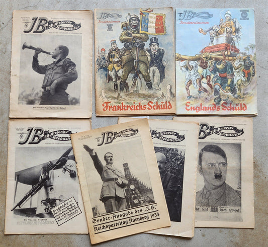 1933 lot of 7 GERMAN NAZI PROPAGANDA MAGAZINES