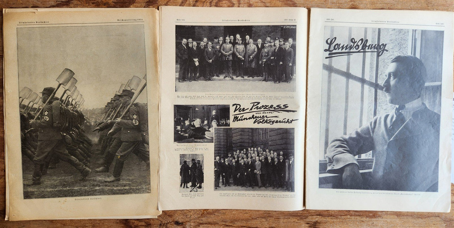 1933 lot of 7 GERMAN NAZI PROPAGANDA MAGAZINES