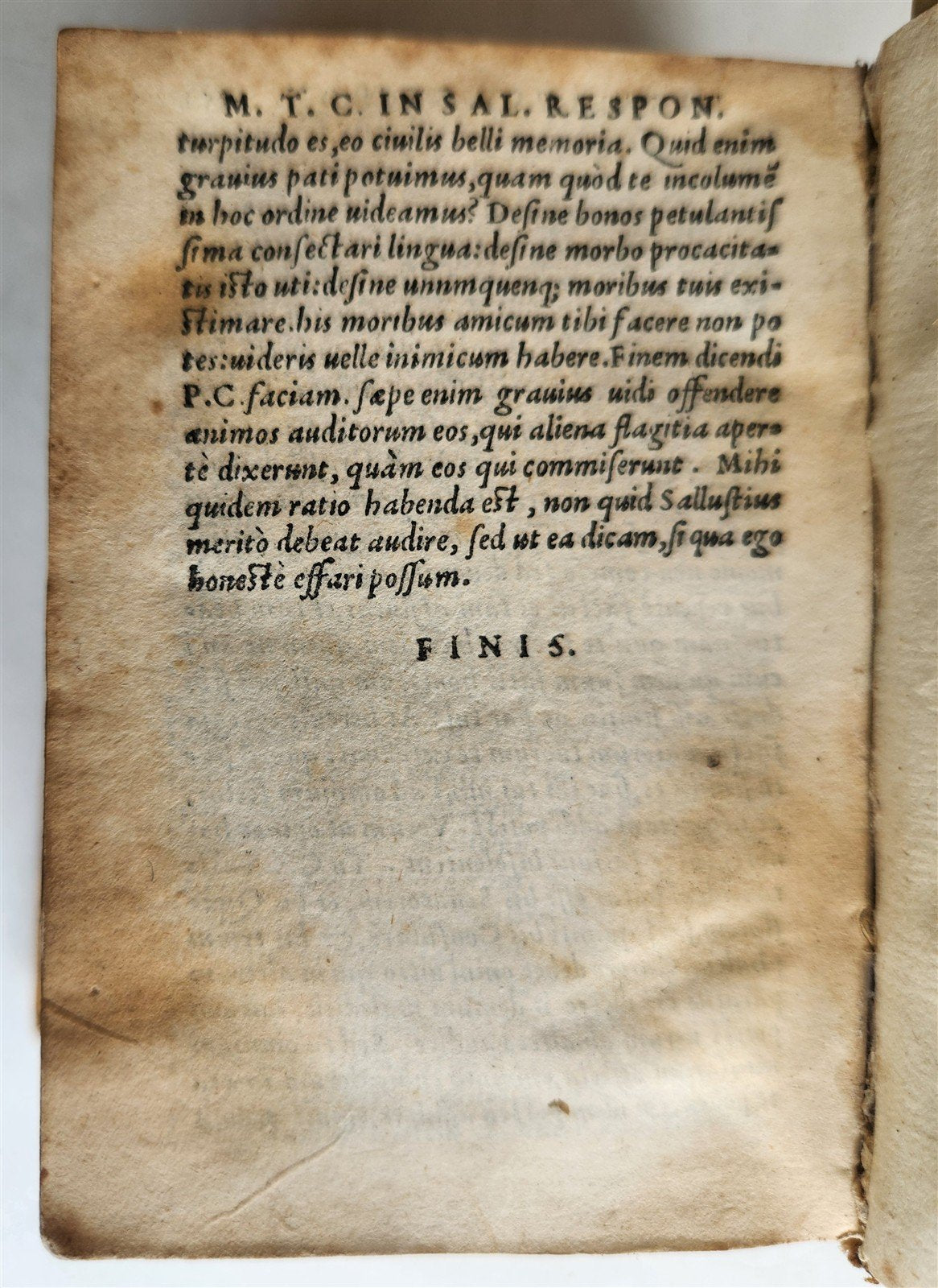 1550 CICERO Orationum ANTIQUE VELLUM BINDING w/ MANUSCRIPT TITLE 16th century