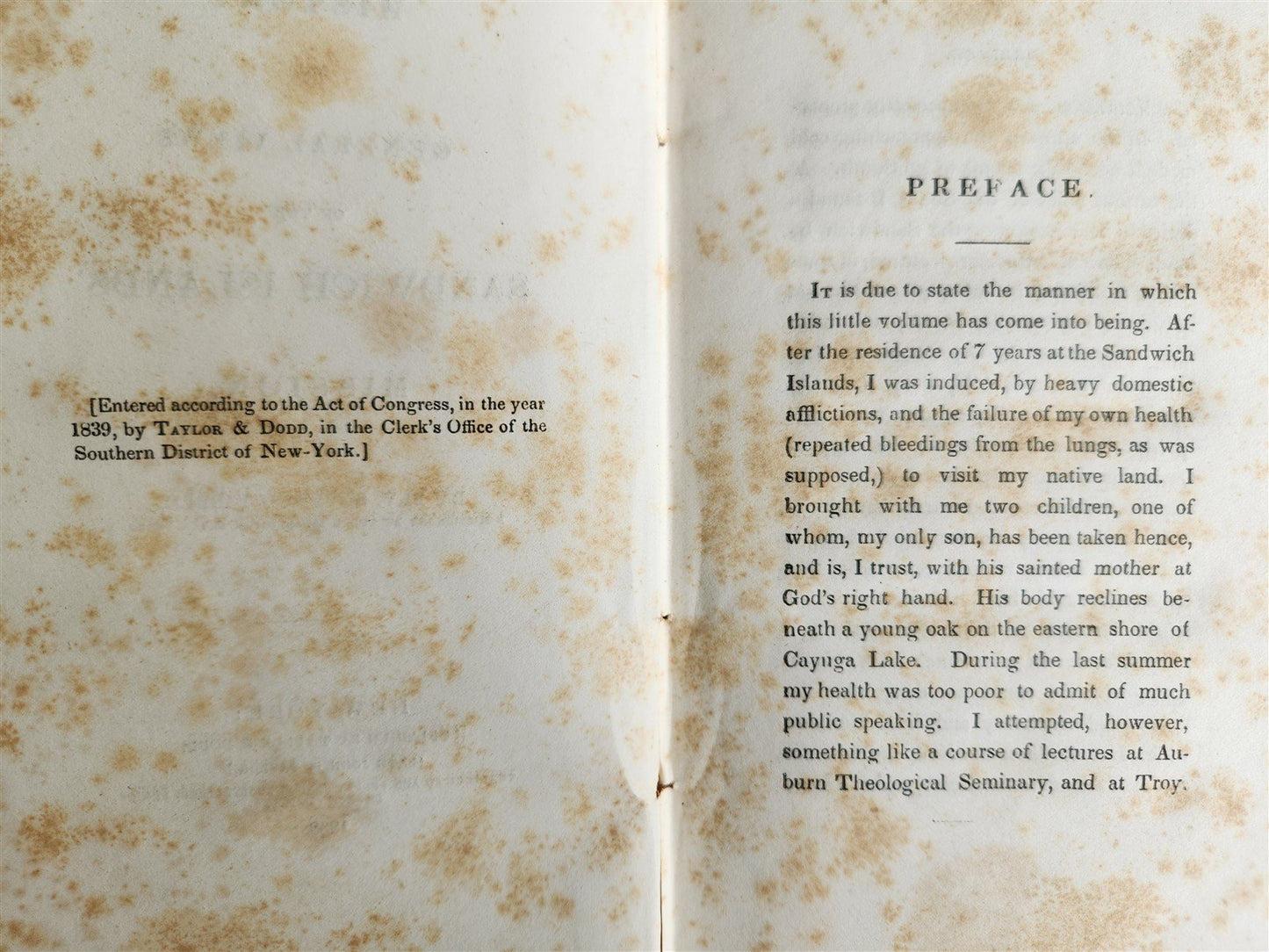 1839 History & Views of Sandwich Islands' Mission ANTIQUE Hawaii interest 1st ED