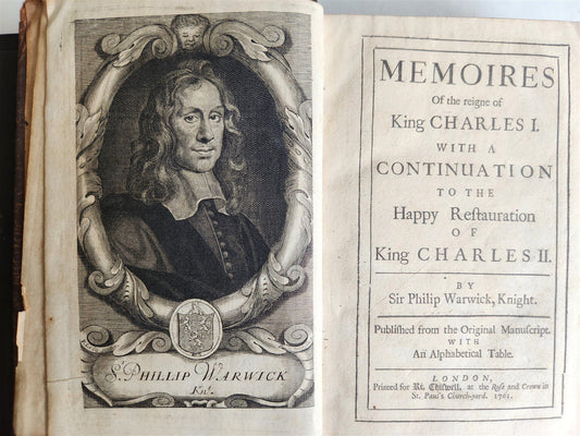 1701 Memoires of the reigne of King Charles I ANTIQUE illustrated w/ portraits