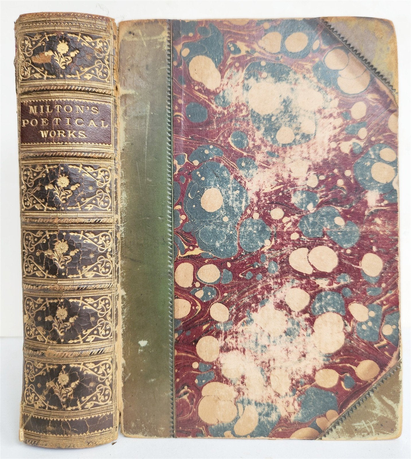 1867 THE POETICAL WORKD of JOHN MILTON ANTIQUE illustrated by WILLIAM HARVEY