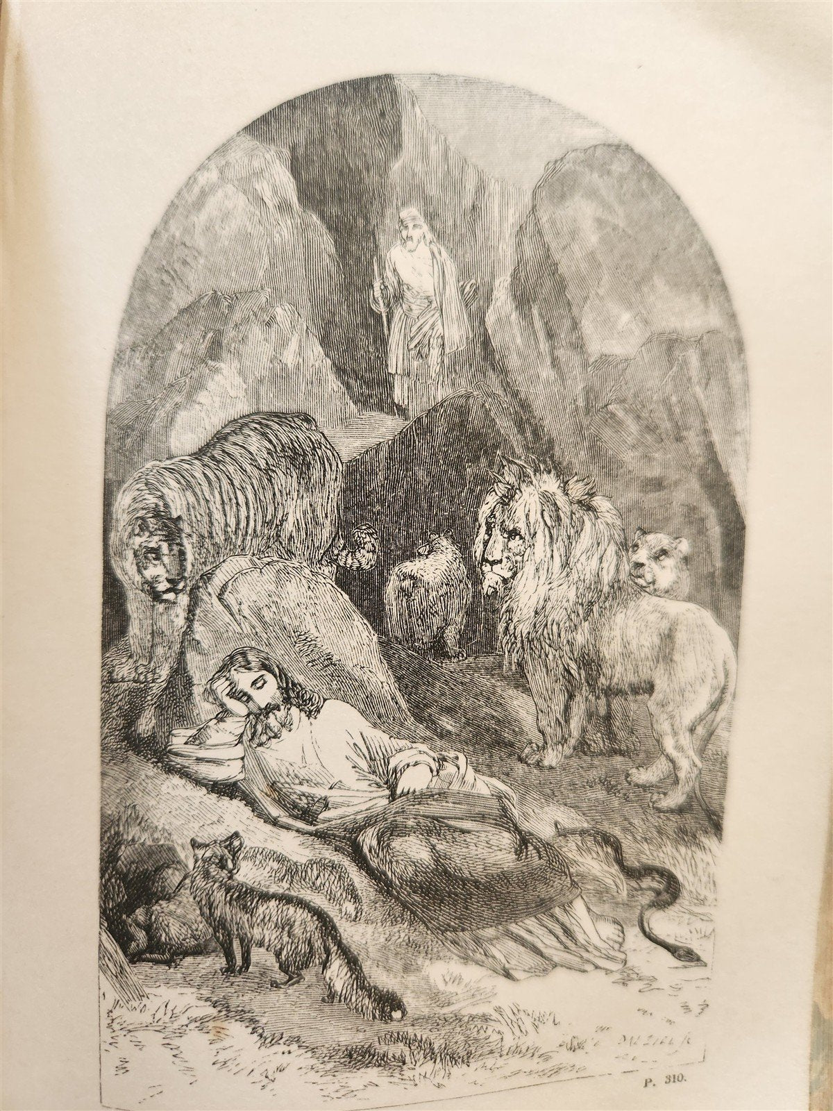 1867 THE POETICAL WORKD of JOHN MILTON ANTIQUE illustrated by WILLIAM HARVEY