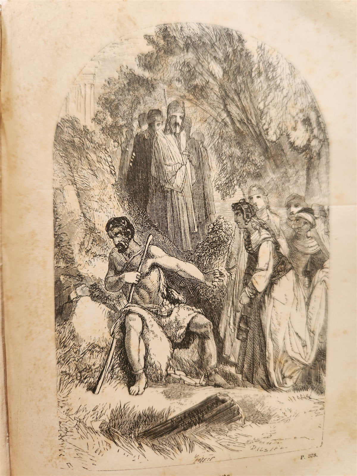 1867 THE POETICAL WORKD of JOHN MILTON ANTIQUE illustrated by WILLIAM HARVEY