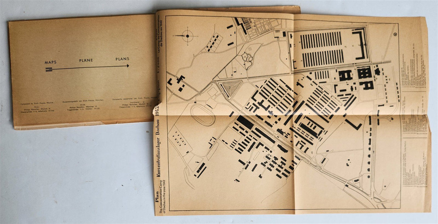1950 GUIDE TRHOUGH DACHAU CONCENTRATION CAMP MEMORIAL SITES ANTIQUE illustrated