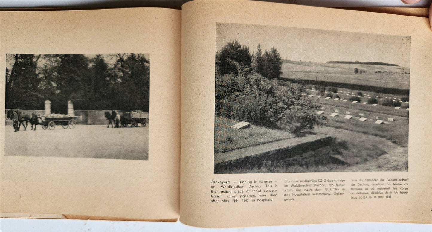 1950 GUIDE TRHOUGH DACHAU CONCENTRATION CAMP MEMORIAL SITES ANTIQUE illustrated