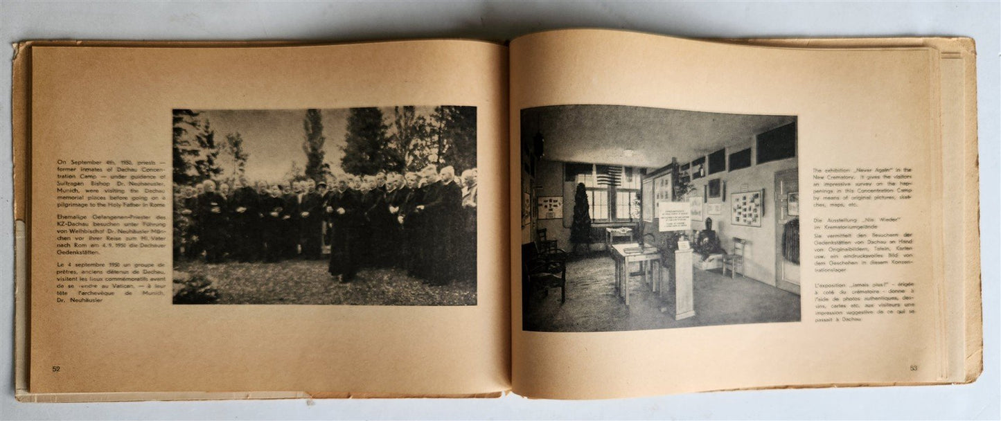 1950 GUIDE TRHOUGH DACHAU CONCENTRATION CAMP MEMORIAL SITES ANTIQUE illustrated