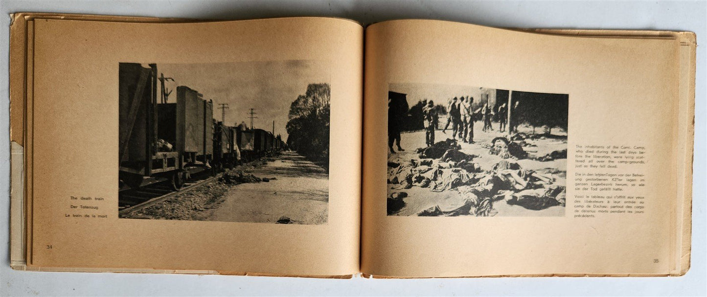 1950 GUIDE TRHOUGH DACHAU CONCENTRATION CAMP MEMORIAL SITES ANTIQUE illustrated