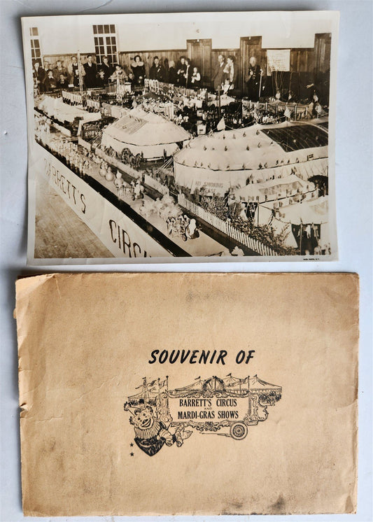 1927 SOUVENIR of BARRET CIRCUS and MARDI-GRAS SHOWS vintage SIGNED PHOTO